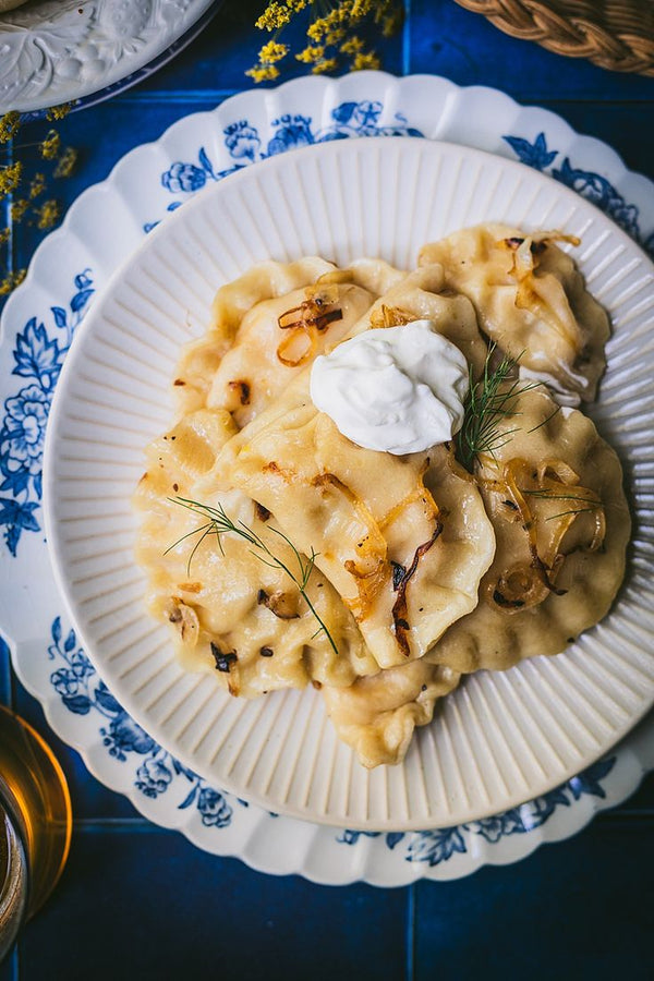 Handmade dumplings with cabbage filling