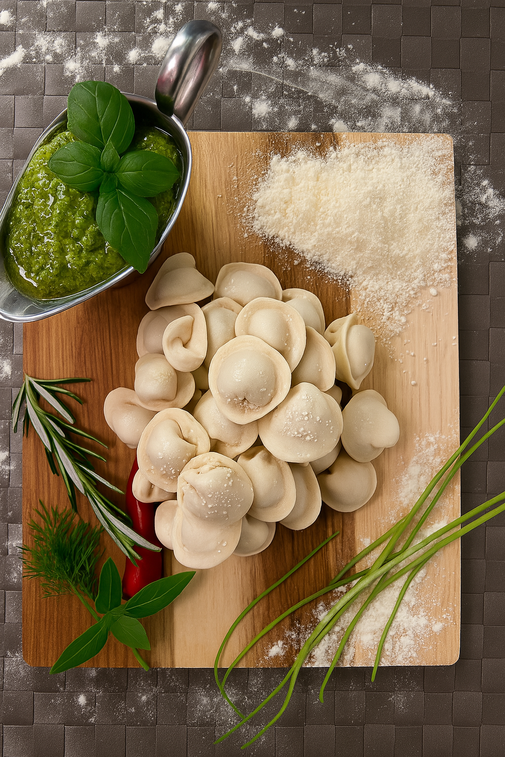 Chicken Parmesan Pesto Souce Pelmeni