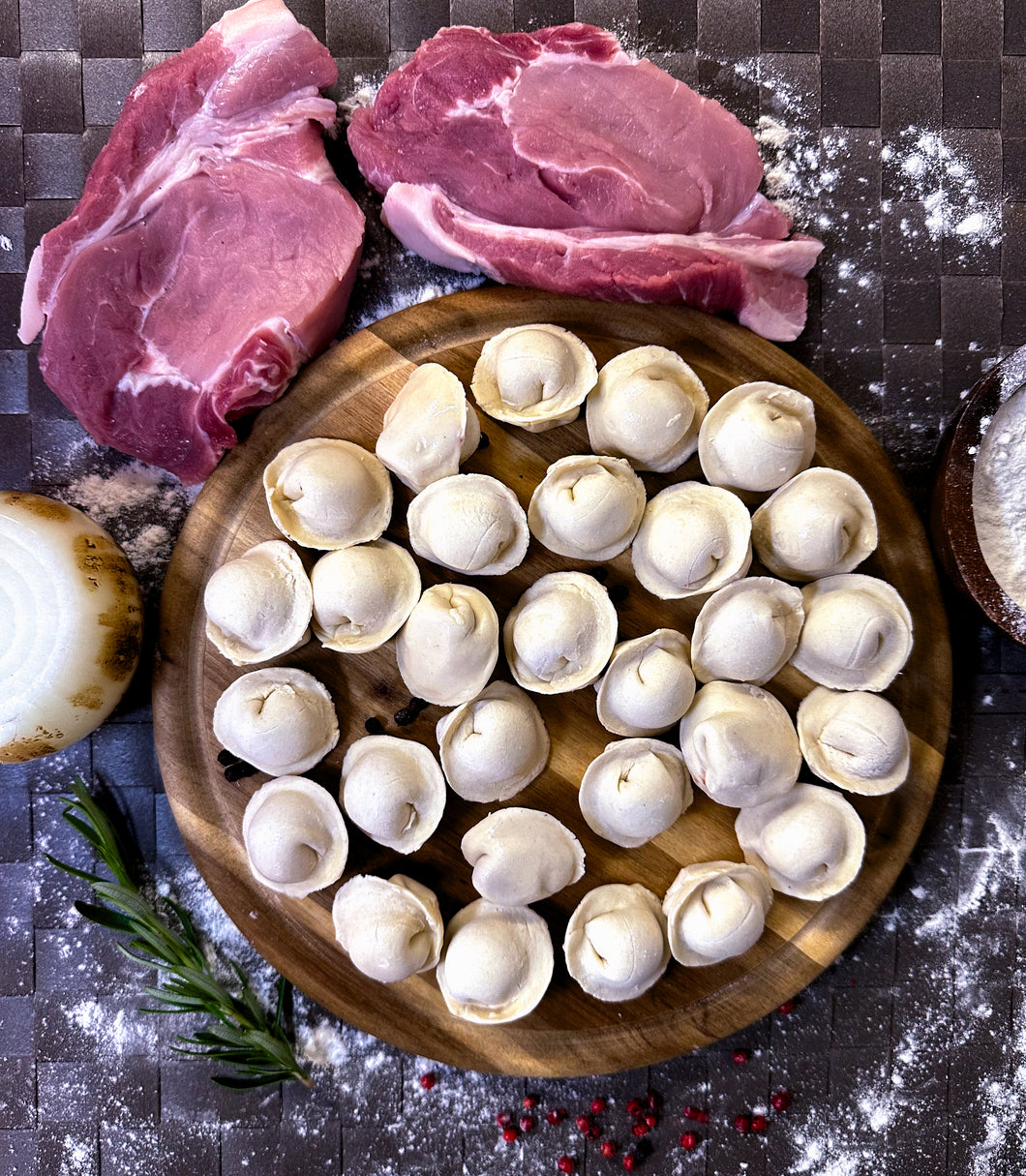 Pelmeni mit Rindfleisch und Schweinefleischfüllung